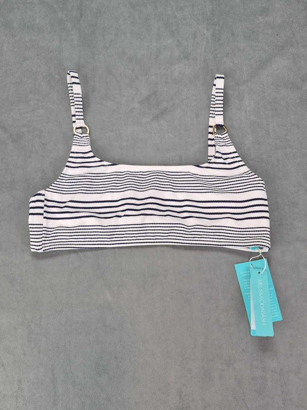 Melissa Odabash Bari Bikini Top Pique Stripe Womens Size 12